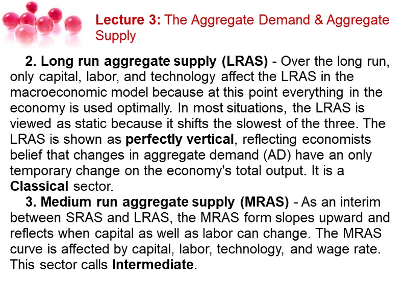 Lecture 3: The Aggregate Demand & Aggregate Supply     2. Long